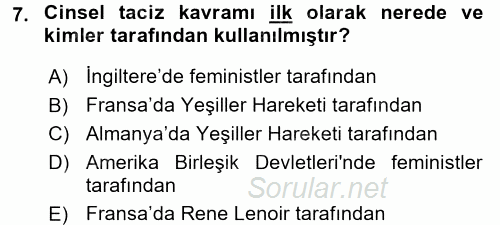 Sosyal Politika 2 2015 - 2016 Ara Sınavı 7.Soru