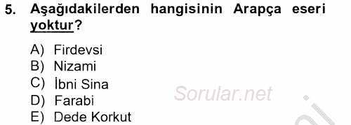 Çağdaş Türk Edebiyatları 2 2012 - 2013 Ara Sınavı 5.Soru