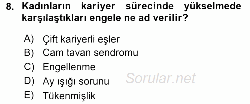 Performans ve Kariyer Yönetimi 2016 - 2017 3 Ders Sınavı 8.Soru