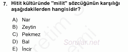 Gastronomi Tarihi 2016 - 2017 Ara Sınavı 7.Soru