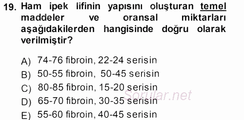 Hayvan Yetiştirme 2013 - 2014 Tek Ders Sınavı 19.Soru