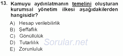 Yatırımcı İlişkileri Yönetimi 2012 - 2013 Ara Sınavı 13.Soru