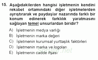 Yatırımcı İlişkileri Yönetimi 2012 - 2013 Ara Sınavı 15.Soru