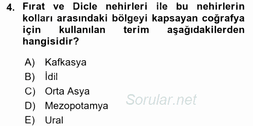 Eski Mezopotamya ve Mısır Tarihi 2016 - 2017 Dönem Sonu Sınavı 4.Soru