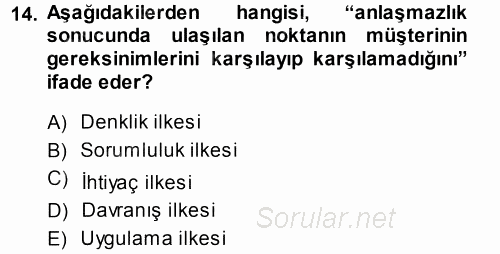 Perakendecilikte Müşteri İlişkileri Yönetimi 2014 - 2015 Tek Ders Sınavı 14.Soru