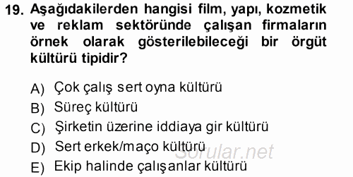 Perakendecilikte Müşteri İlişkileri Yönetimi 2014 - 2015 Tek Ders Sınavı 19.Soru