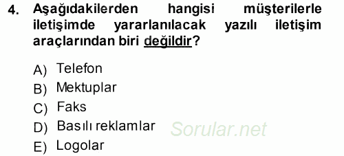 Perakendecilikte Müşteri İlişkileri Yönetimi 2014 - 2015 Tek Ders Sınavı 4.Soru