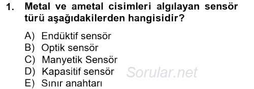 Elektrik Bakım, Arıza Bulma ve Güvenlik 2012 - 2013 Dönem Sonu Sınavı 1.Soru