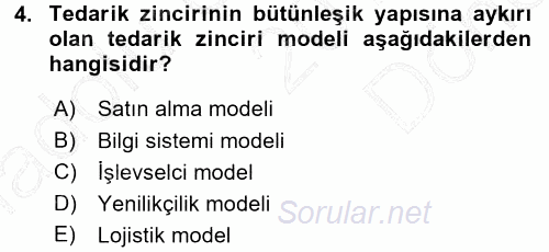 E-İş Süreçleri 2015 - 2016 Dönem Sonu Sınavı 4.Soru