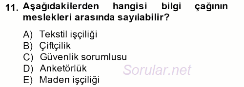 Hizmetler Ekonomisi 2012 - 2013 Ara Sınavı 11.Soru
