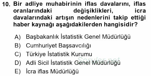 Haber Türleri 2017 - 2018 Dönem Sonu Sınavı 10.Soru
