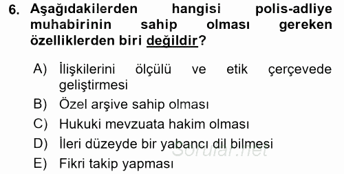 Haber Türleri 2017 - 2018 Dönem Sonu Sınavı 6.Soru