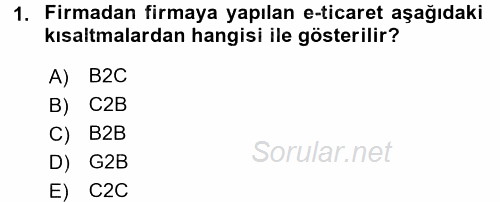 Yeni Teknolojiler ve Çalışma Hayatı 2015 - 2016 Ara Sınavı 1.Soru