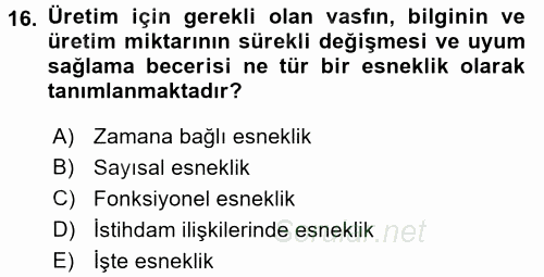 Yeni Teknolojiler ve Çalışma Hayatı 2015 - 2016 Ara Sınavı 16.Soru