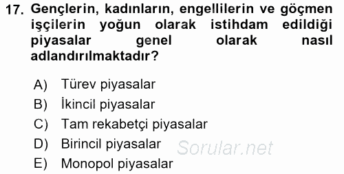 Yeni Teknolojiler ve Çalışma Hayatı 2015 - 2016 Ara Sınavı 17.Soru