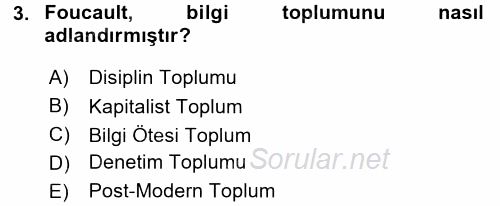 Yeni Teknolojiler ve Çalışma Hayatı 2015 - 2016 Ara Sınavı 3.Soru