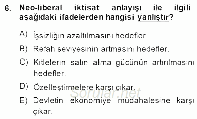 Yurttaşlık ve Çevre Bilgisi 2014 - 2015 Dönem Sonu Sınavı 6.Soru