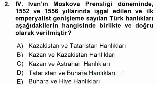 Orta Asya ve Kafkaslarda Siyaset 2015 - 2016 Ara Sınavı 2.Soru