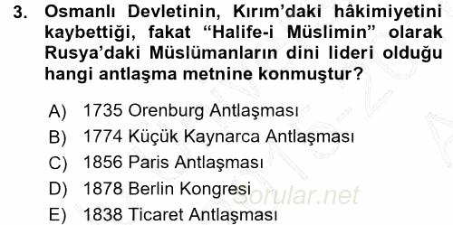 Orta Asya ve Kafkaslarda Siyaset 2015 - 2016 Ara Sınavı 3.Soru