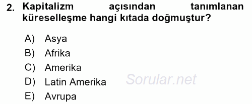 Aile Ekonomisi 2017 - 2018 Dönem Sonu Sınavı 2.Soru