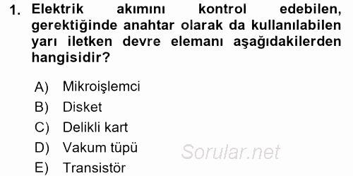 Bilgisayar Ve Programlamaya Giriş 2017 - 2018 Ara Sınavı 1.Soru