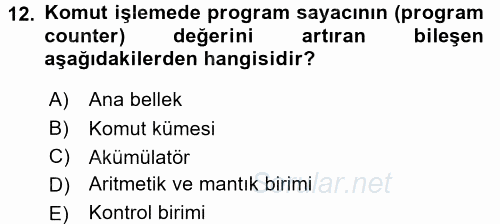 Bilgisayar Ve Programlamaya Giriş 2017 - 2018 Ara Sınavı 12.Soru