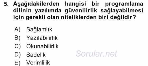 Bilgisayar Ve Programlamaya Giriş 2017 - 2018 Ara Sınavı 5.Soru