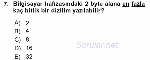 Bilgisayar Ve Programlamaya Giriş 2017 - 2018 Ara Sınavı 7.Soru
