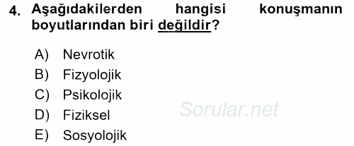 İletişim Bilgisi 2017 - 2018 3 Ders Sınavı 4.Soru