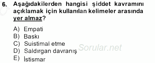 Sosyal Hizmet Kuruluşları 2014 - 2015 Ara Sınavı 6.Soru