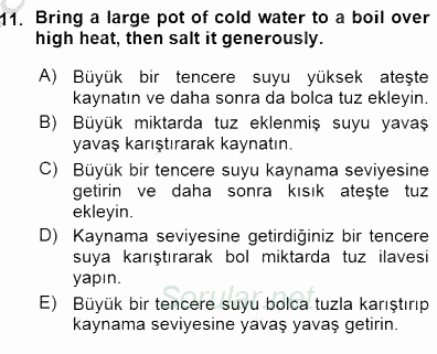 Çeviri (İng/Türk) 2015 - 2016 Ara Sınavı 11.Soru