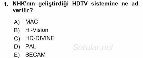 Hareketli Görüntünün Tarihi 2015 - 2016 Tek Ders Sınavı 1.Soru