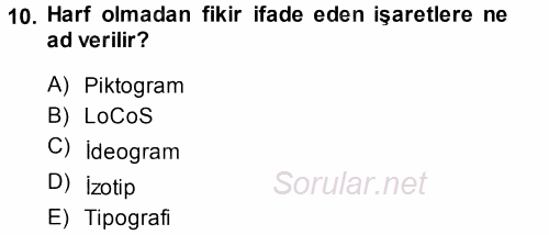 İletişim Ortamları Tasarımı 2014 - 2015 Ara Sınavı 10.Soru
