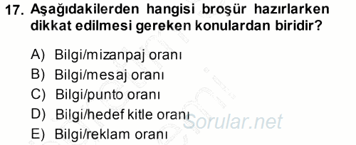 İletişim Ortamları Tasarımı 2014 - 2015 Ara Sınavı 17.Soru