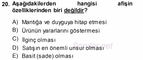 İletişim Ortamları Tasarımı 2014 - 2015 Ara Sınavı 20.Soru