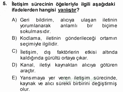 İletişim Ortamları Tasarımı 2014 - 2015 Ara Sınavı 5.Soru