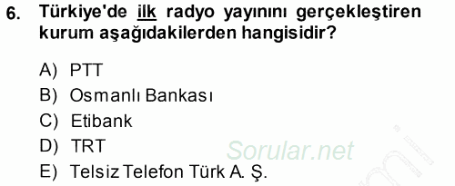 İletişim Ortamları Tasarımı 2014 - 2015 Ara Sınavı 6.Soru