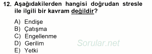 Örgütsel Davranış 2012 - 2013 Dönem Sonu Sınavı 12.Soru