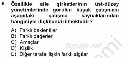 Örgütsel Davranış 2012 - 2013 Dönem Sonu Sınavı 6.Soru