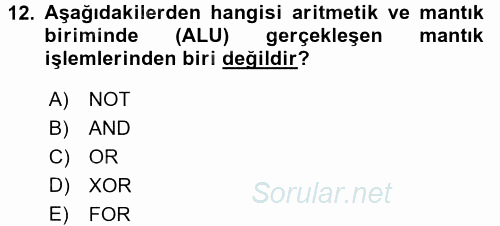 Bilgisayar Ve Programlamaya Giriş 2016 - 2017 Ara Sınavı 12.Soru
