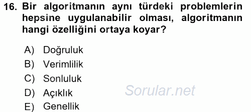 Bilgisayar Ve Programlamaya Giriş 2016 - 2017 Ara Sınavı 16.Soru
