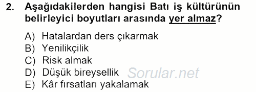 Girişimcilik ve İş Kurma 2012 - 2013 Dönem Sonu Sınavı 2.Soru