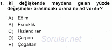 Turizm Ekonomisi 2015 - 2016 Dönem Sonu Sınavı 1.Soru