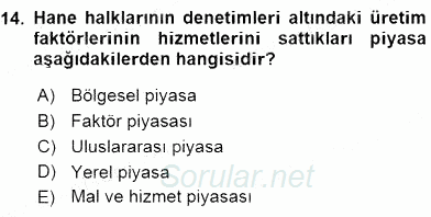 Turizm Ekonomisi 2015 - 2016 Dönem Sonu Sınavı 14.Soru