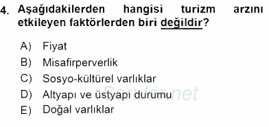 Turizm Ekonomisi 2015 - 2016 Dönem Sonu Sınavı 4.Soru