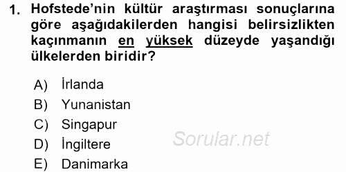 Türkiye´nin Toplumsal Yapısı 2017 - 2018 Dönem Sonu Sınavı 1.Soru