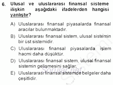 Spor Finansmanı 2014 - 2015 Ara Sınavı 6.Soru