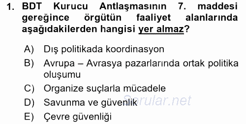 Orta Asya ve Kafkaslarda Siyaset 2016 - 2017 Dönem Sonu Sınavı 1.Soru