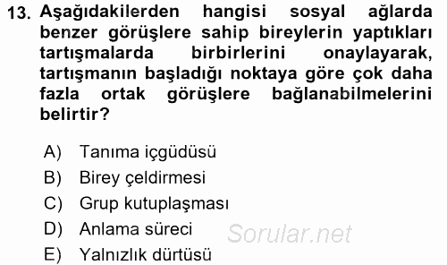 Temel Bilgi Teknolojileri 1 2016 - 2017 3 Ders Sınavı 13.Soru