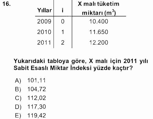 İstatistik 2 2017 - 2018 3 Ders Sınavı 16.Soru